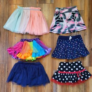 Girls 2T Skirts and Skorts Lot of 6 with Tutus Toddler Spring Summer